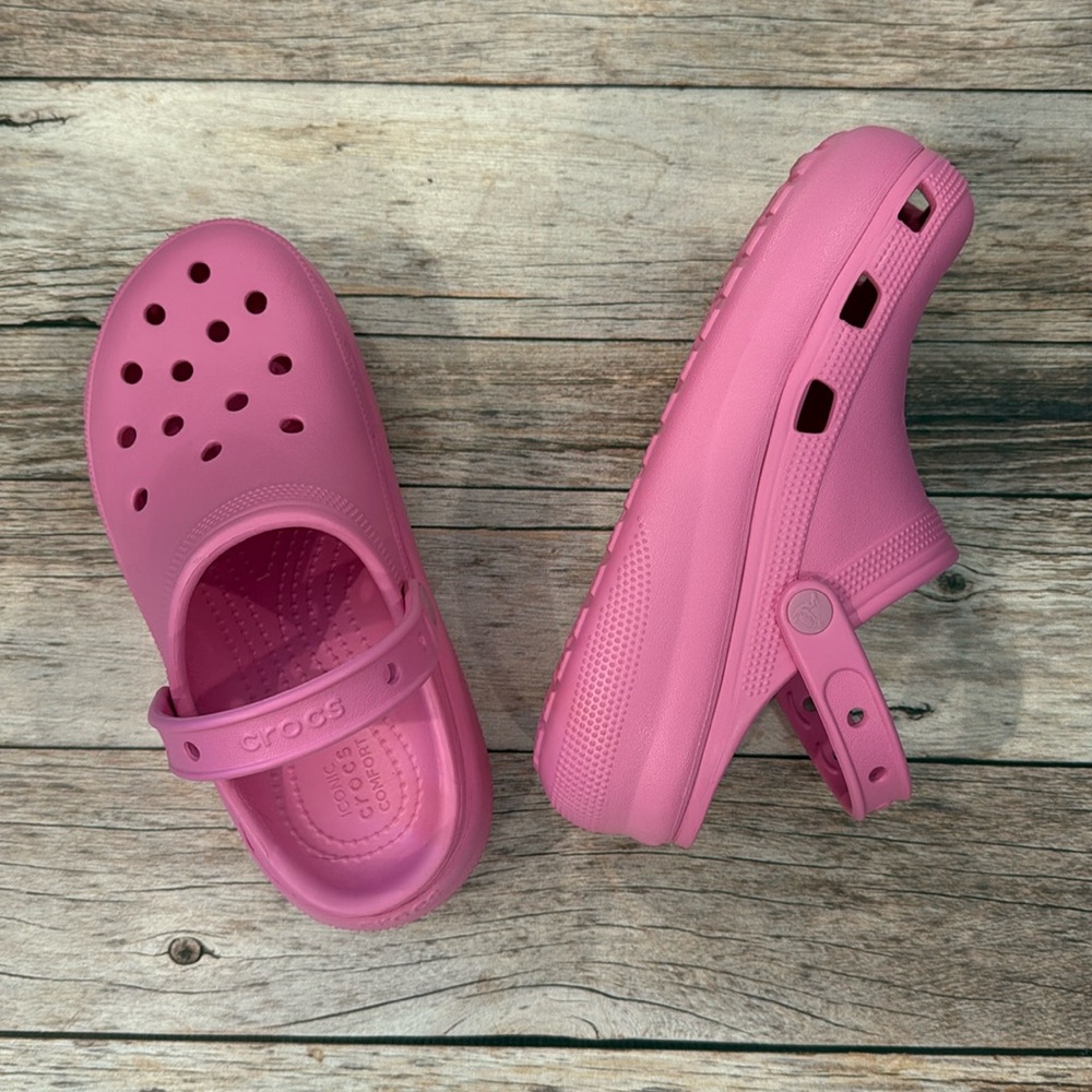 Crocs Shoes | Pink Platform Crocs | Kids Crocs| Color: Pink | Size 5